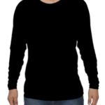 camiseta manga longa preta frente