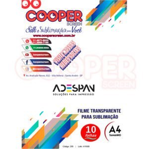 FILME TRANSPARENTE PARA SUBLIMACAO